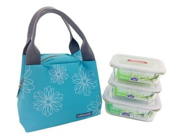 Bộ Hộp Cơm Thủy Tinh Lock&Lock 4EA (380ml - 630ml) - Xanh