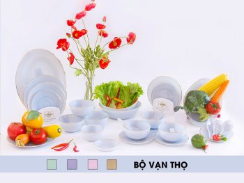 Bộ Đồ Ăn Thủy Tinh Ngọc Vạn Thọ