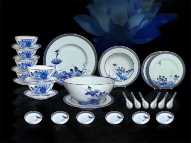 Bộ Bàn Ăn Minh Long - 30 Sản Phẩm - Hoàng Cung - Sen Vàng