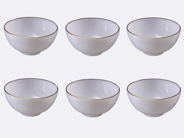 Bộ Bát Cơm Đáy Nhỏ Hoa Văn Màu Trắng