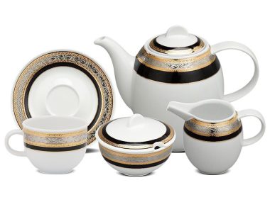 Bộ cà phê 1.3 L - Sago - Hoa Hồng Đen khắc nổi Minh Long