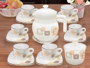 Bộ Caffe Espresso 15 Món Hoa Vuông