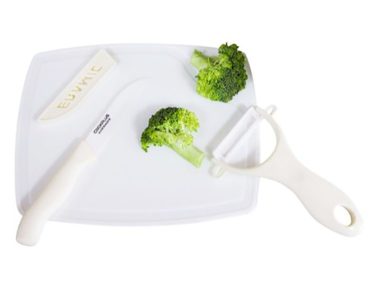 Bộ dao nhà bếp 4 món Lock&Lock Cookplus bằng sứ - màu trắng