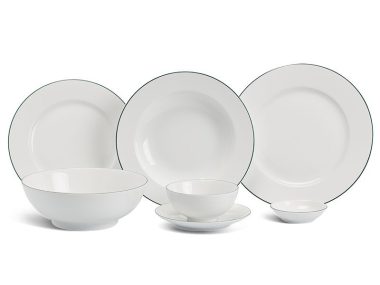 Bộ đồ ăn 10 người 35 sản phẩm - Jasmine - Chỉ Xanh Lá Cao Cấp