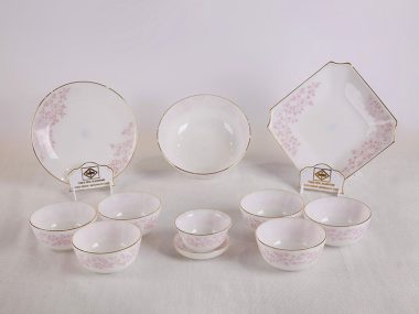 Bộ Đồ Ăn 11 Món Họa Tiết Hoa Dây Hồng