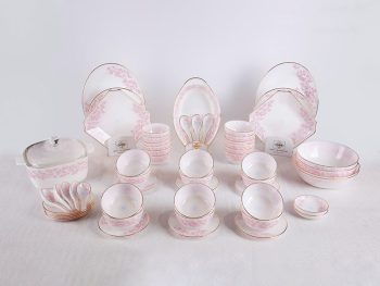 Bộ Đồ Ăn Thủy Tinh Opal 62 Sản Phẩm Họa Tiết Hoa