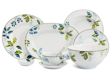 Bộ đồ ăn Âu-Á 45 sản phẩm - Camellia - Lá Xanh Giá rẻ