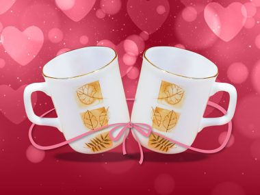 Cốc Thủy Tinh Ngọc Sepia Lá Vàng