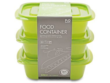 Bộ hộp bảo quản E.Z Lock 610ML 3P SET Green/Orange - P-00013