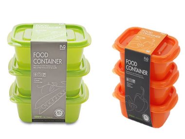 Bộ hộp bảo quản E.Z Lock  270ML 3PxSET Green/Orange - P-00007