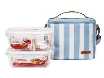 Bộ túi hộp cơm thủy tinh Lock&Lock 3EA