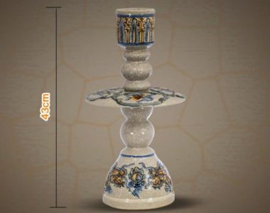 Chân Nến 3 Khấc H43 Men Rạn Bát Tràng