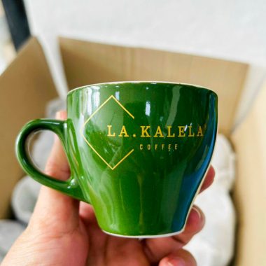 Cốc sứ Espresso cà phê in logo quán theo yêu cầu