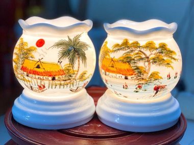 Đèn Xông Tinh Dầu Size Lớn Miệng Lượn - Làng Quê giá tốt