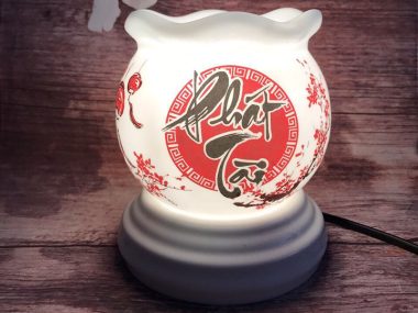 Đèn Xông Tinh Dầu Size Lớn Miệng Lượn- Chữ Phát Tài đẹp
