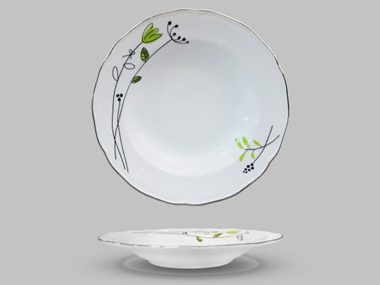 Dĩa Sâu 18cm - A7201 Cỏ May Mắn sứ CK