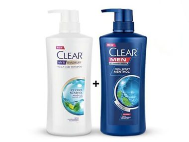 Dầu gội Clear Bạc Hà Thái - Màu Trắng cho Nữ và Màu Xanh cho Nam