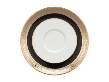 Dĩa lót chén 15 cm - Jasmine - Hoa Hồng Đen khắc nổi