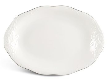 Dĩa oval 28 cm – Đài Các – Chỉ Bạch Kim