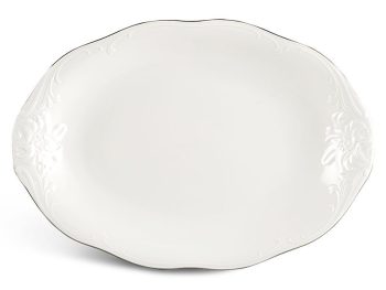 Dĩa oval 32 cm – Đài Các – Chỉ Bạch Kim