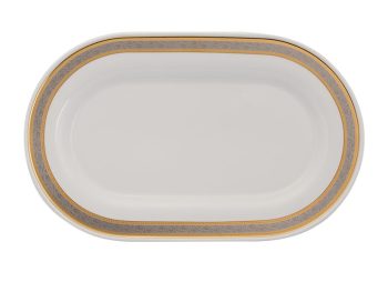 Dĩa oval 34 cm – Sago – Hoa Hồng