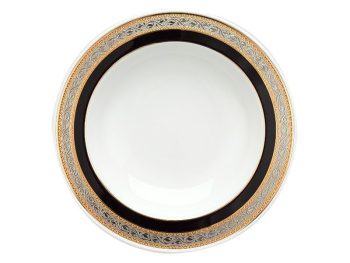 Dĩa súp 23 cm – Sago – Hoa Hồng Đen khắc nổi