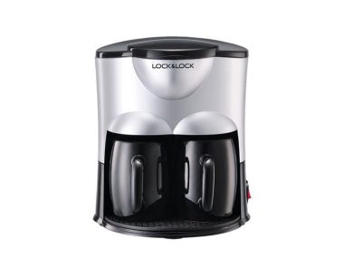 Máy pha café hiệu L&L - 1 máy và 2 cốc sứ 0.3L-Màu bạc - ELCM-201