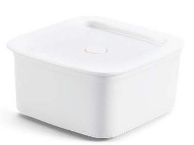Hộp dưỡng sinh vuông đựng thực phẩm 15 cm + nắp - Trắng