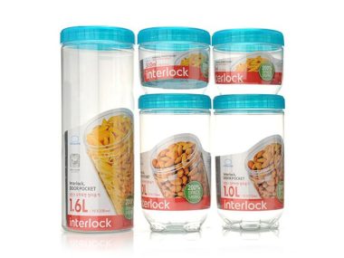 Bộ hộp bảo quản Interlock -Màu trắng/ Xanh - INL301S4