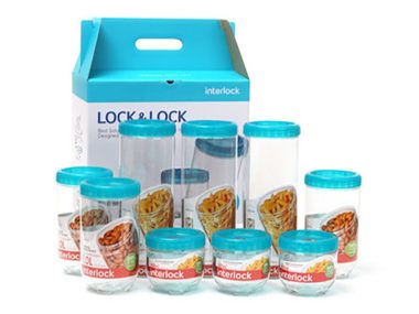 Bộ 9 hộp bảo quản Interlock - Màu trắng - INL302S9