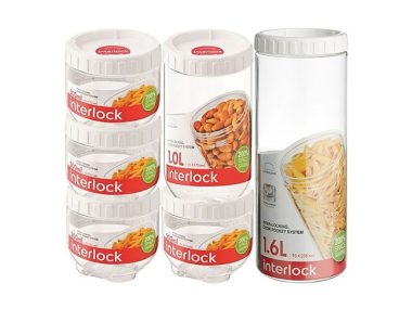 Bộ 6 hộp bảo quản Interlock - Màu trắng - INL303S010