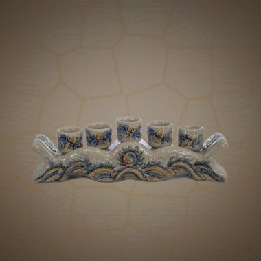 Kỷ 5 Ngai Men Rạn Đắp Nổi Bát Tràng