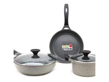 Bộ Nồi Chảo Lock&Lock Stone 3EA - LCA6202S3
