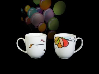 Ca trà sứ Minh Long 0.4 L Daisy Bóng Bay đẹp