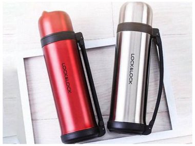 Bình lock and lock giữ nhiệt L&L Soft Handle 500ml có tay cầm - LHC1417