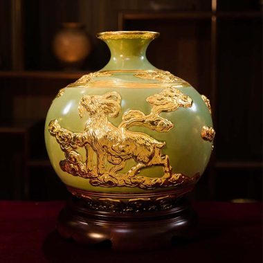 Lộc Linh Tam Hợp Hợi Mão Mùi Màu Xanh Ngọc H50