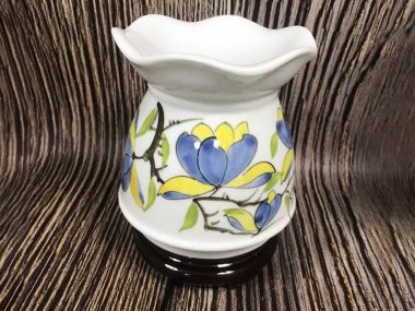 Đèn Xông Tinh Dầu Bát Tràng Mini Dáng Eo Hoa sang trọng