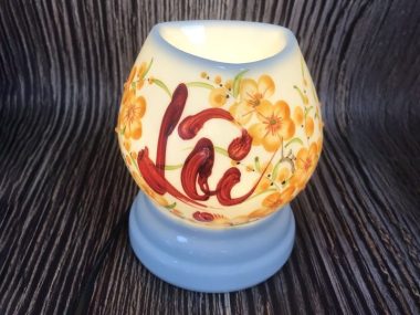 Đèn Xông Tinh Dầu Bát Tràng Mặt Ngọc Chữ Lộc chính hãng