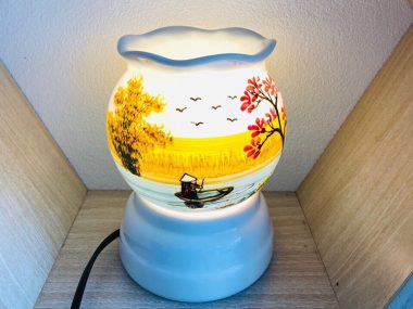 Đèn Xông Tinh Dầu Bát Tràng Miệng Lượn Làng Quê cao cấp