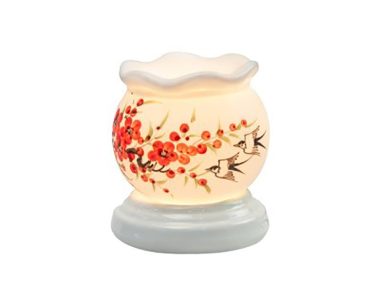 Đèn xông tinh dầu vẽ chim hoa cổ loe - Gốm sứ Bát Tràng ưa chuộng