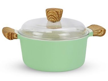 Nồi Nhôm Chống Dính Nắp Thủy Tinh Lock & Lock - 24cm - Màu Mint