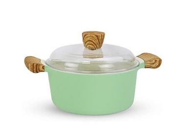 Nồi nhôm chống dính nắp thủy tinh Lock & Lock -  20cm - màu Mint