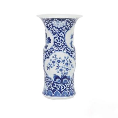 Ống Hương Vuốt Tay Vẽ Tứ Cảnh Men lam