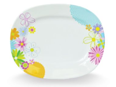 Dĩa Xoài Vuông 10" - Oval Plate Superware Melamine