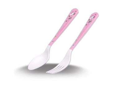 Bộ Muỗng Nhựa Melamine Nĩa Lớn - Kitty