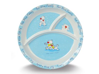 Dĩa Phần 3 Ngăn 10"- Red Superware Melamine