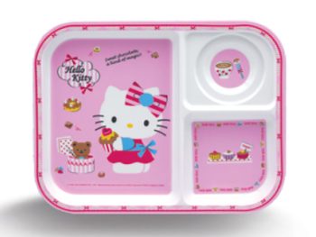 Dĩa Phần 3 Ngăn 10.5″ – Kitty Superware Melamine