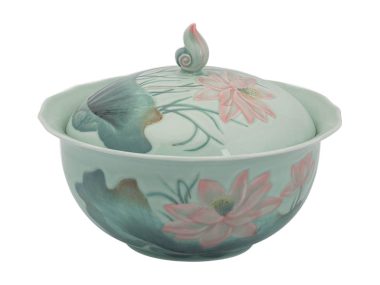 Thố 18 cm + nắp - Sen - Màu