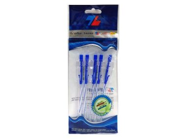Vỉ 5 Bút Bi Thiên Long TL-027 - Mực Xanh Chính hãng