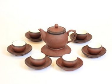 Bộ ấm tử sa bát tràng Đỏ Son Ganh